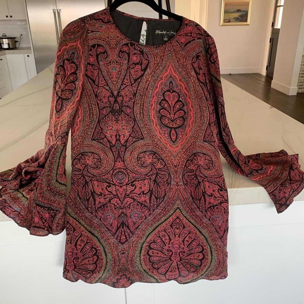 Elizabeth & James Paisley Bell Sleeved Dress